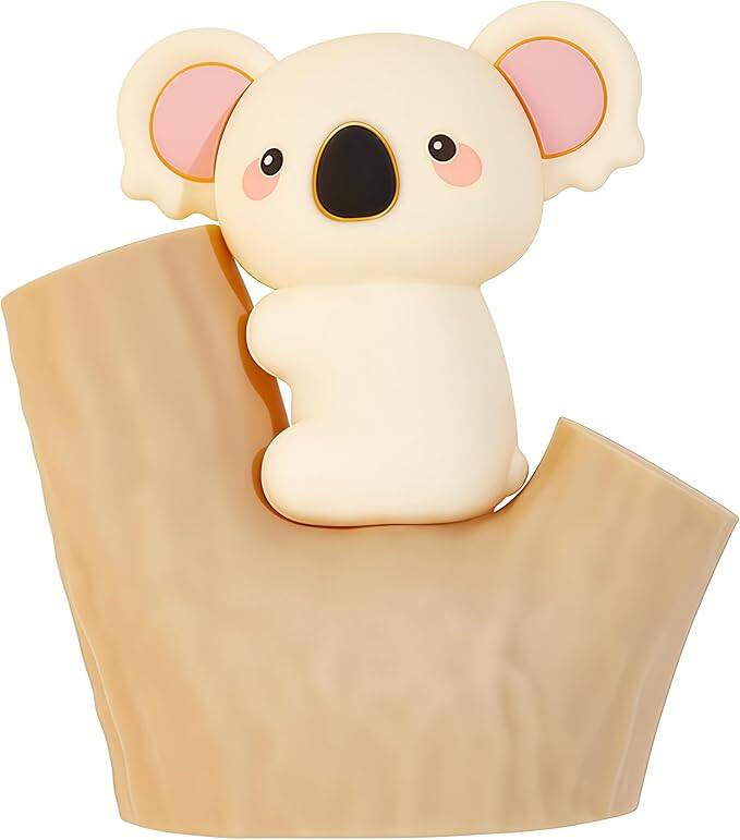 Front. YONWAY - Koala Tap Night Light, USB Rechargeable, Dimmable Timer, RGB Color Changing Silicone, Cute Cartoon LED Touch Lamp.