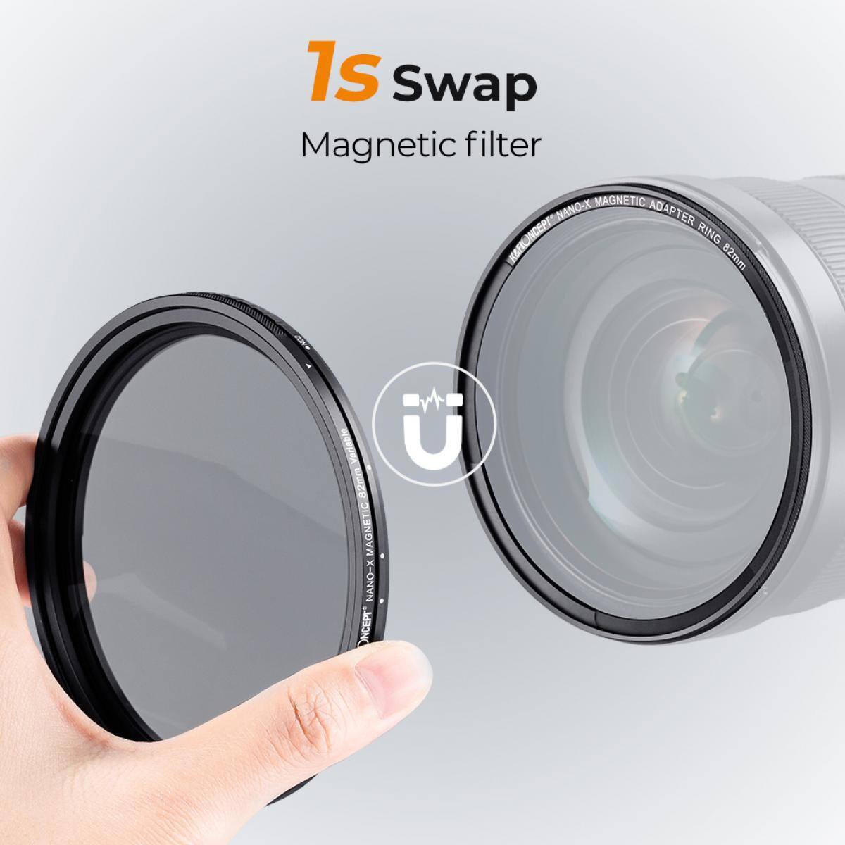 1s Swap Magnetic filter  
MAGNETIC NANQ-X ADAPTER RING 82mm  
Variable 82mm  
MAGNETIC NANO-X CONCEPT
