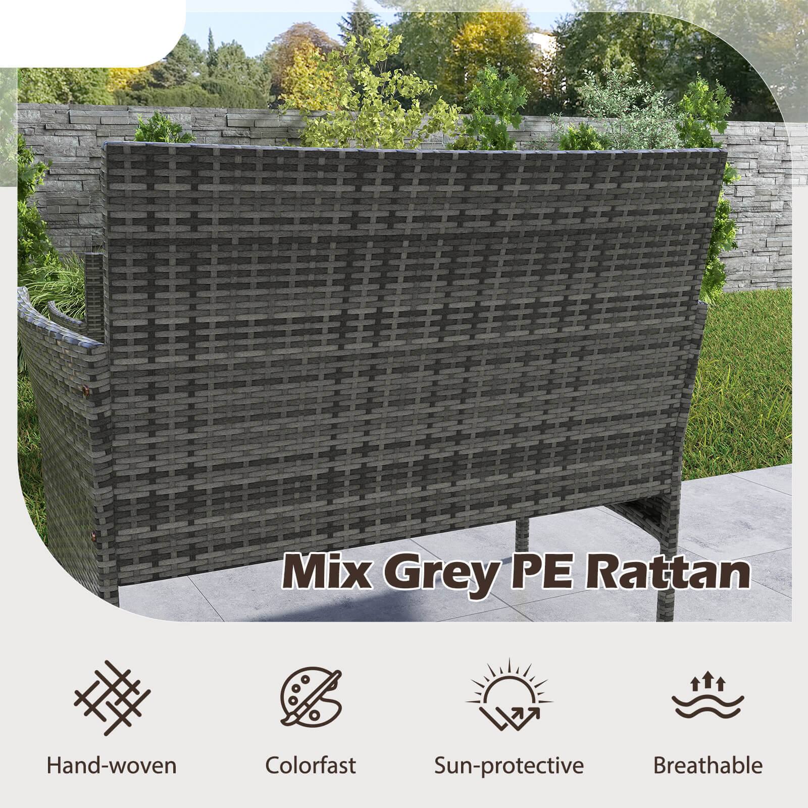 Mix Grey PE Rattan
- Hand-woven
- Colorfast
- Sun-protective
- Breathable
