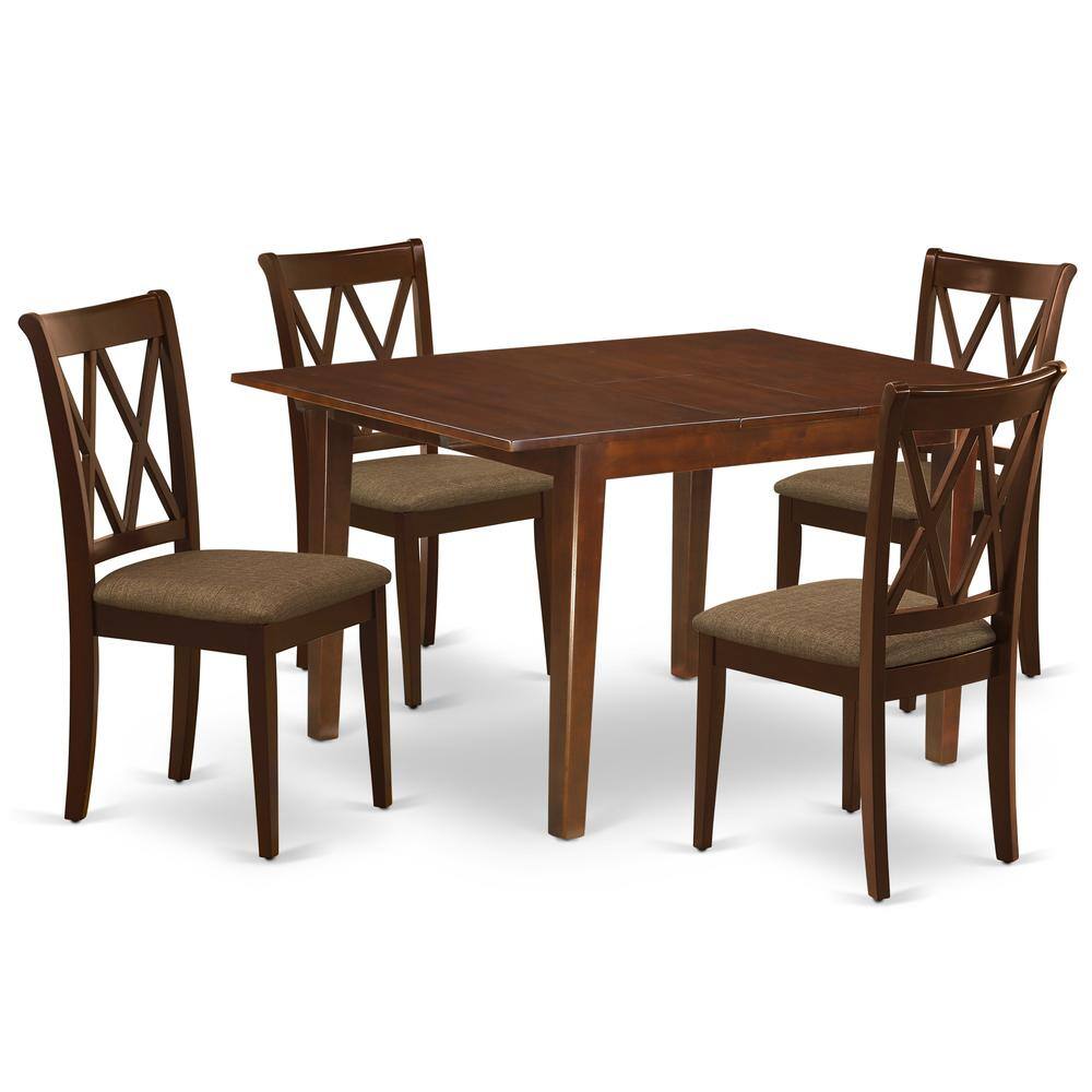 Back. East West Furniture - Dining Room Set Mahogany - Brown.