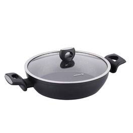 Korkmaz - Nora 2 Piece 3 Liter Alumium Nonstick Low Casserole Dish with Lid - Black