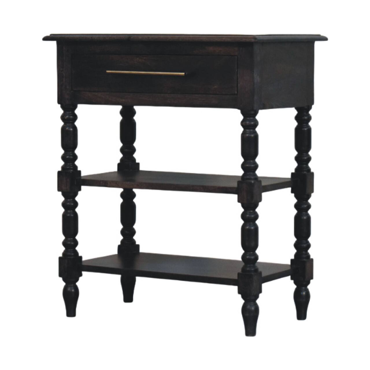 Left. Artisan Furniture - Artisan Furniture Solid Wood Heritage Turned-Leg Side Table - Brown.