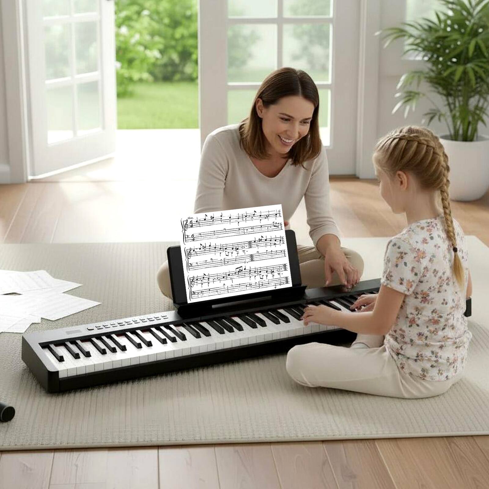 Alt View 3. Gymax - Gymax 88 Keys Velocity-Sensitive Piano Keyboard Portable Full Size Electric Keyboard Black - Black.
