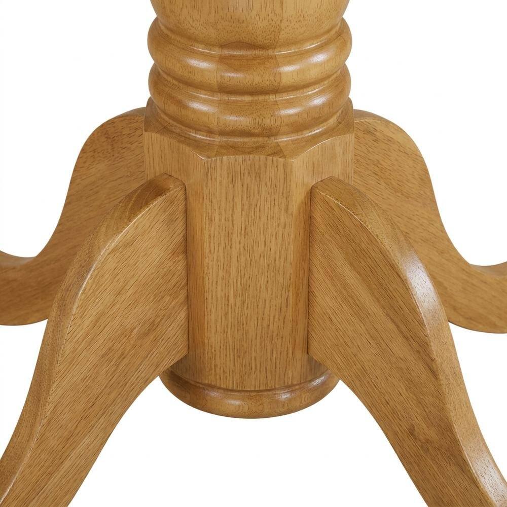 Alt View 1. FurniFact - Solid Wood Round Small Kitchen Table & Chairs 3-Piece Dining Set - Oak.