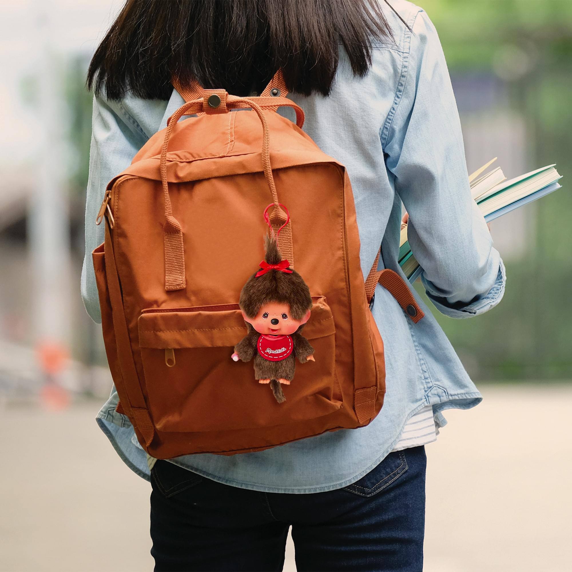 Alt View 10. Sumikkogurashi - Monchhichi Girl 4 Inch Plsuh Keychain - Brown.