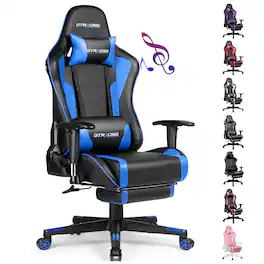 GTPlayer - Music Video Gaming Chair with Speaker Office Computer Chairs - Blue