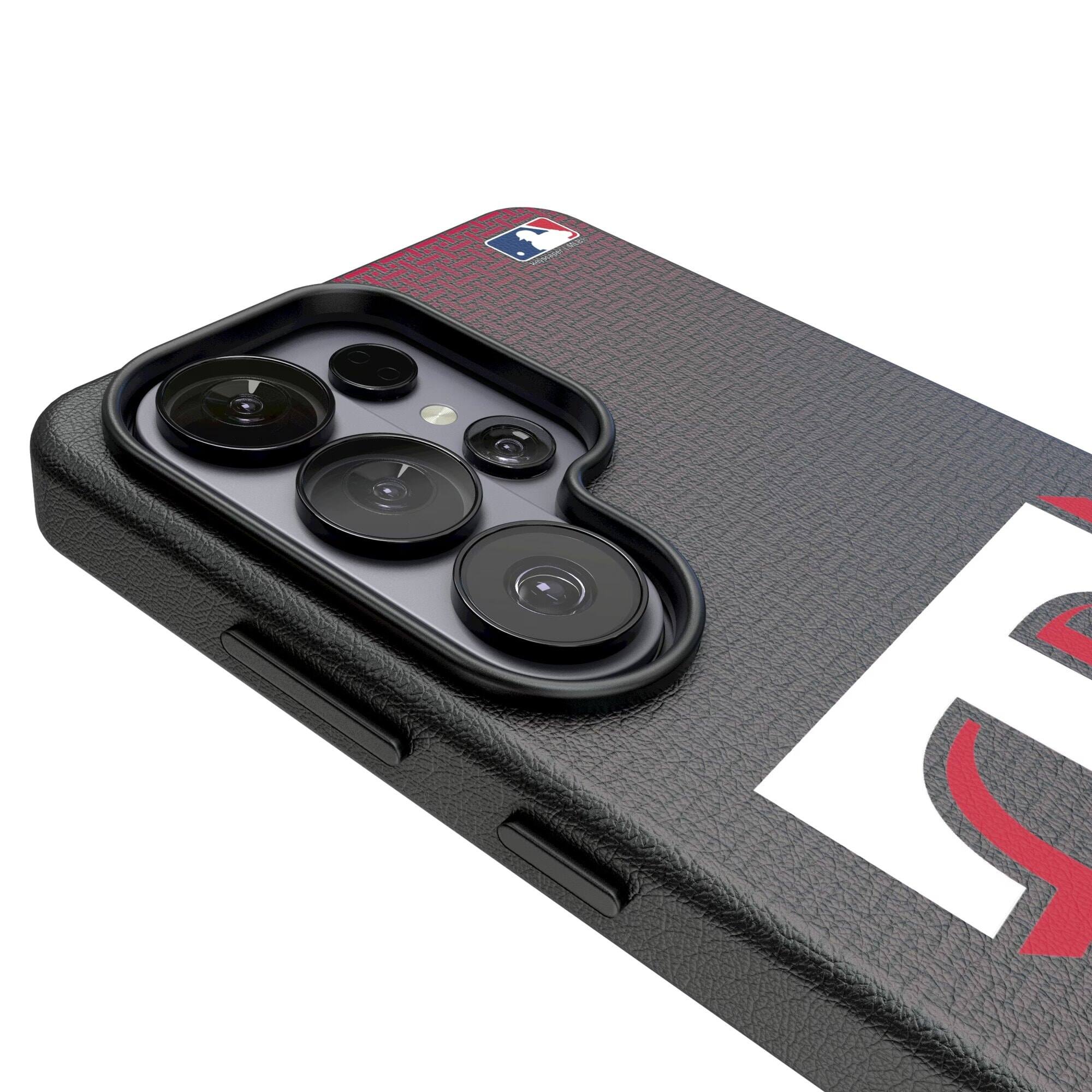 Alt View 2. Keyscaper - Texas Rangers Linen Galaxy Magnetic Bump Case - S25 Ultra - Black.