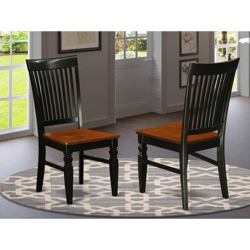 Angle. East West Furniture - Dining Chair Black & Cherry - Brown.