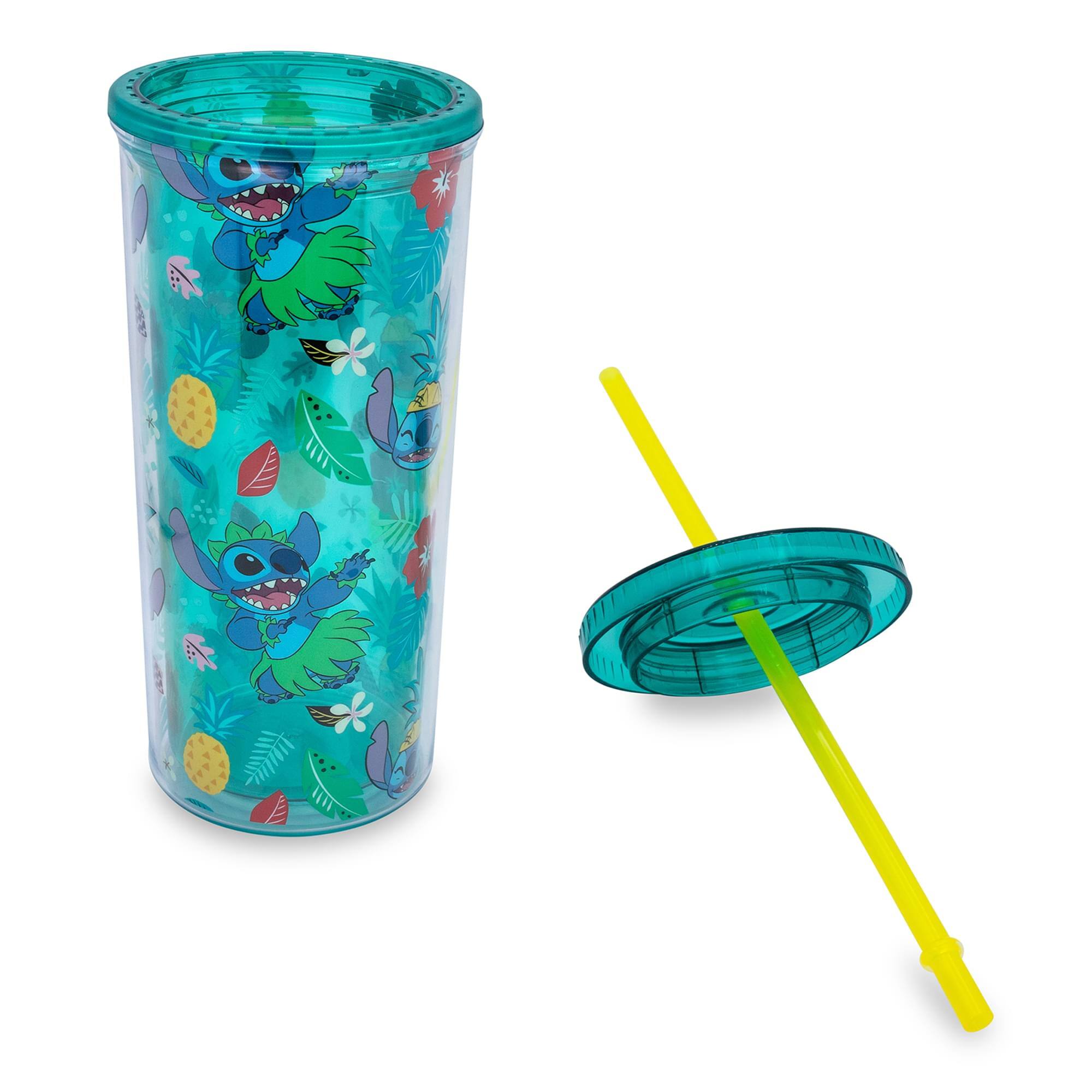 Alt View 1. Disney - Disney Lilo & Stitch Tropical Summer Icons Carnival Cup with Lid and Straw - Blue.