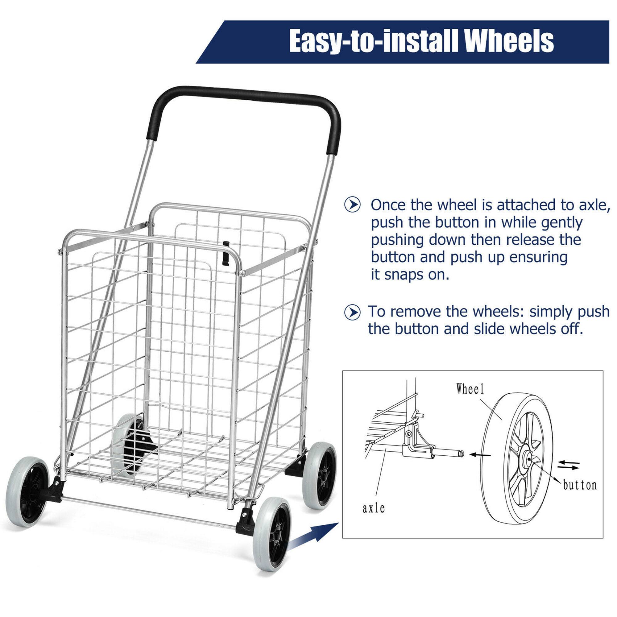 Easy-to-install Wheels

Once the wheel is attached to axle, push the button in while gently pushing down then release the button and push up ensuring it snaps on.

To remove the wheels: simply push the button and slide wheels off.

Wheel button axle