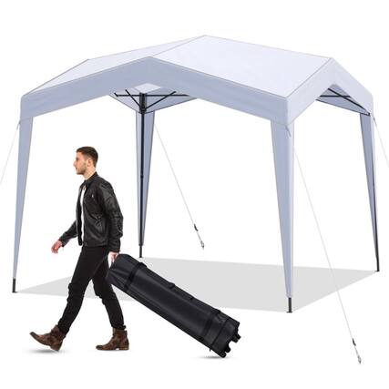 Front. Boyel Living - White Pop Up Canopy Tent 10-in W x 10-in D x 84-in H - White.