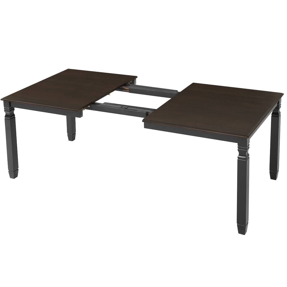 Alt View 1. Loheer - Loheer 6-Piece Dining Set for 6, Extendable Farmhouse Table with Bench and Upholstered Chairs - Espresso, Black, Beige.