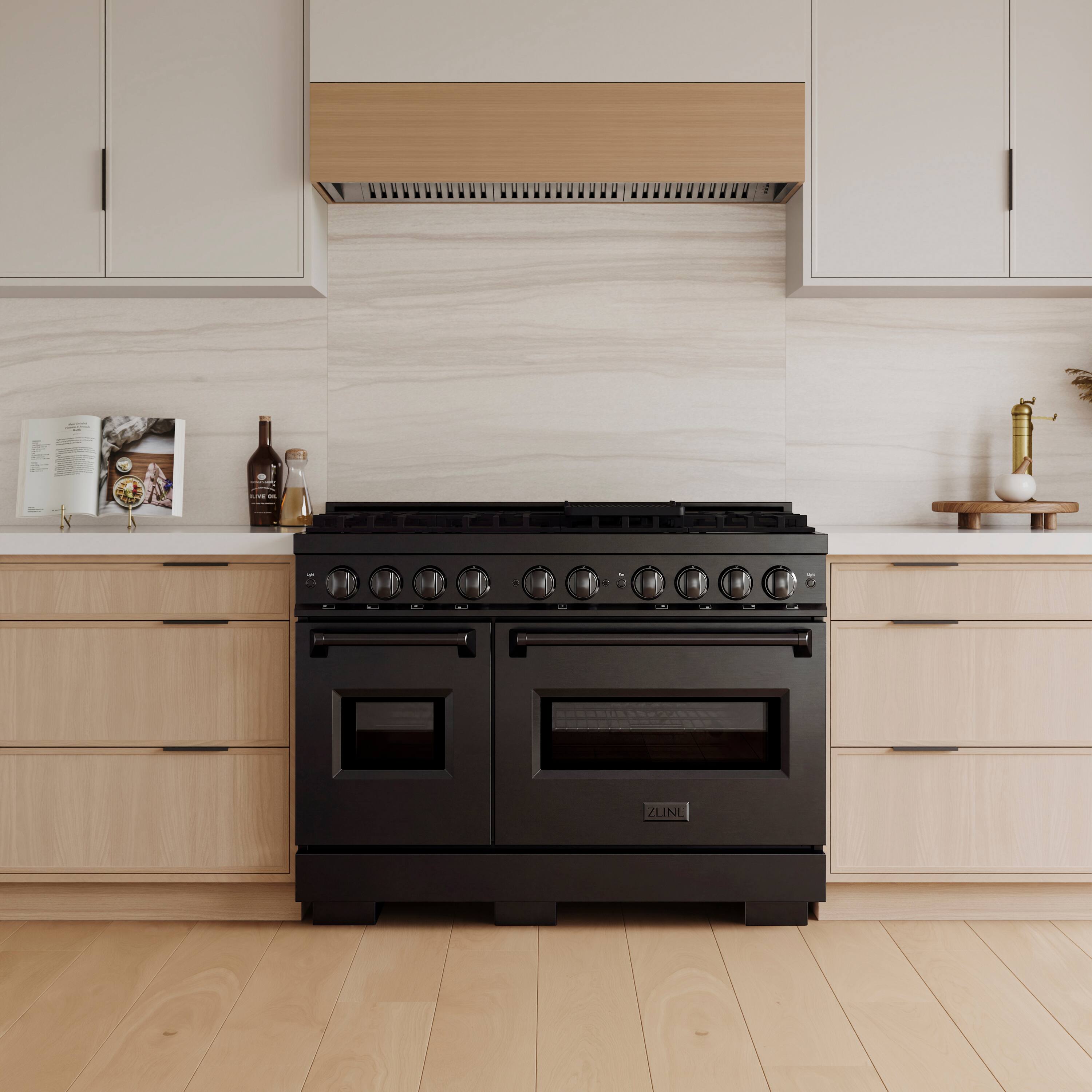 Alt View 7. ZLINE - 48 in. 6.7 cu. ft. Classic Freestanding Dual Fuel Range with 8 DuoPro Burners and Dual Ovens in Black Stainless Steel - Black Stainless Steel.