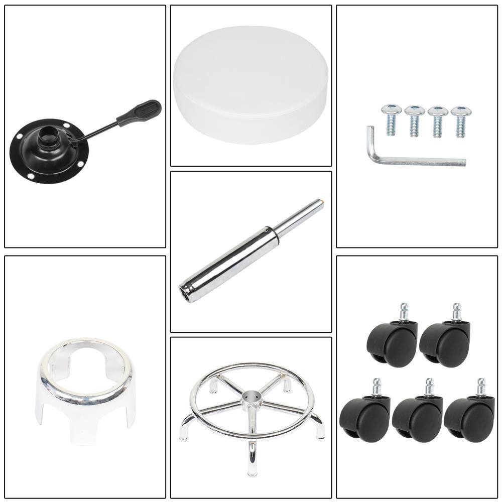 Alt View 6. Winado - Round Hydraulic Rolling Swivel Stool Salon Spa Tattoo Facial Massage Seat Office Chair - White.