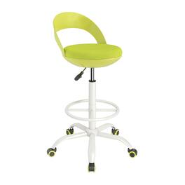 WELLFOR - Drafting Stool Rolling Tall Desk Chair with Wheels - Green