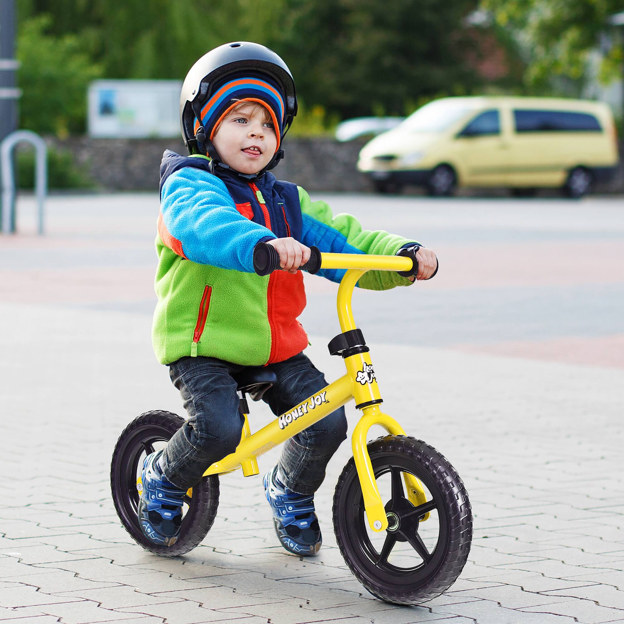 Alt View 1. Costway - Costway Kids Balance Bike No Pedal Training Bicycle w/Adjustable Handlebar & Seat - Yellow.