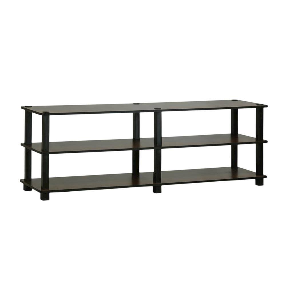 FurniFact - Dark TV Stand with 3-Tier Storage for Entertainment Room - Brown price history on PriceWatchPro