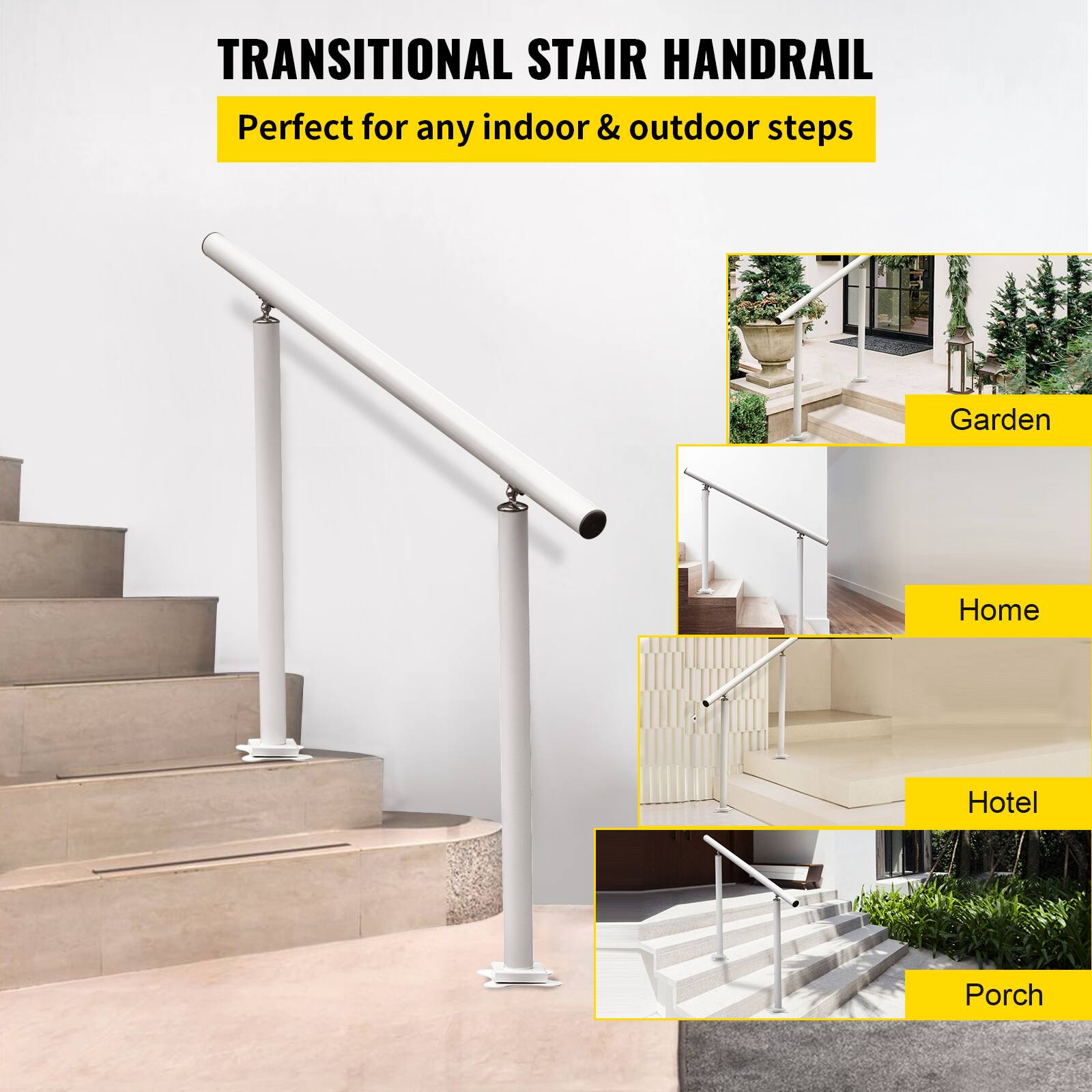 TRANSITIONAL STAIR HANDRAIL
Perfect for any indoor & outdoor steps
Garden
Home
Hotel
Porch