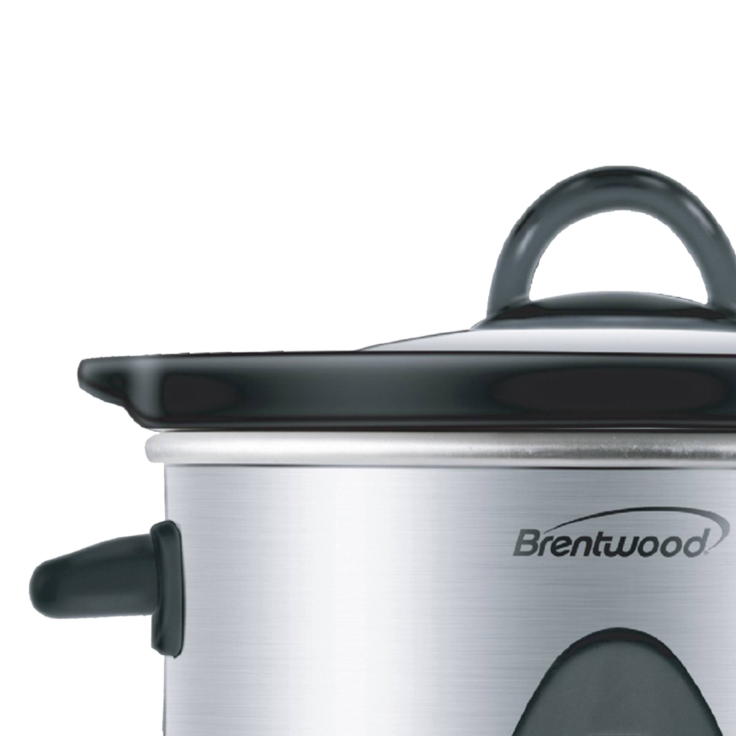 Alt View 3. Brentwood - Brentwood 1.5 Quart Slow Cooker in Stainless Steel with 3 Settings - Silver.