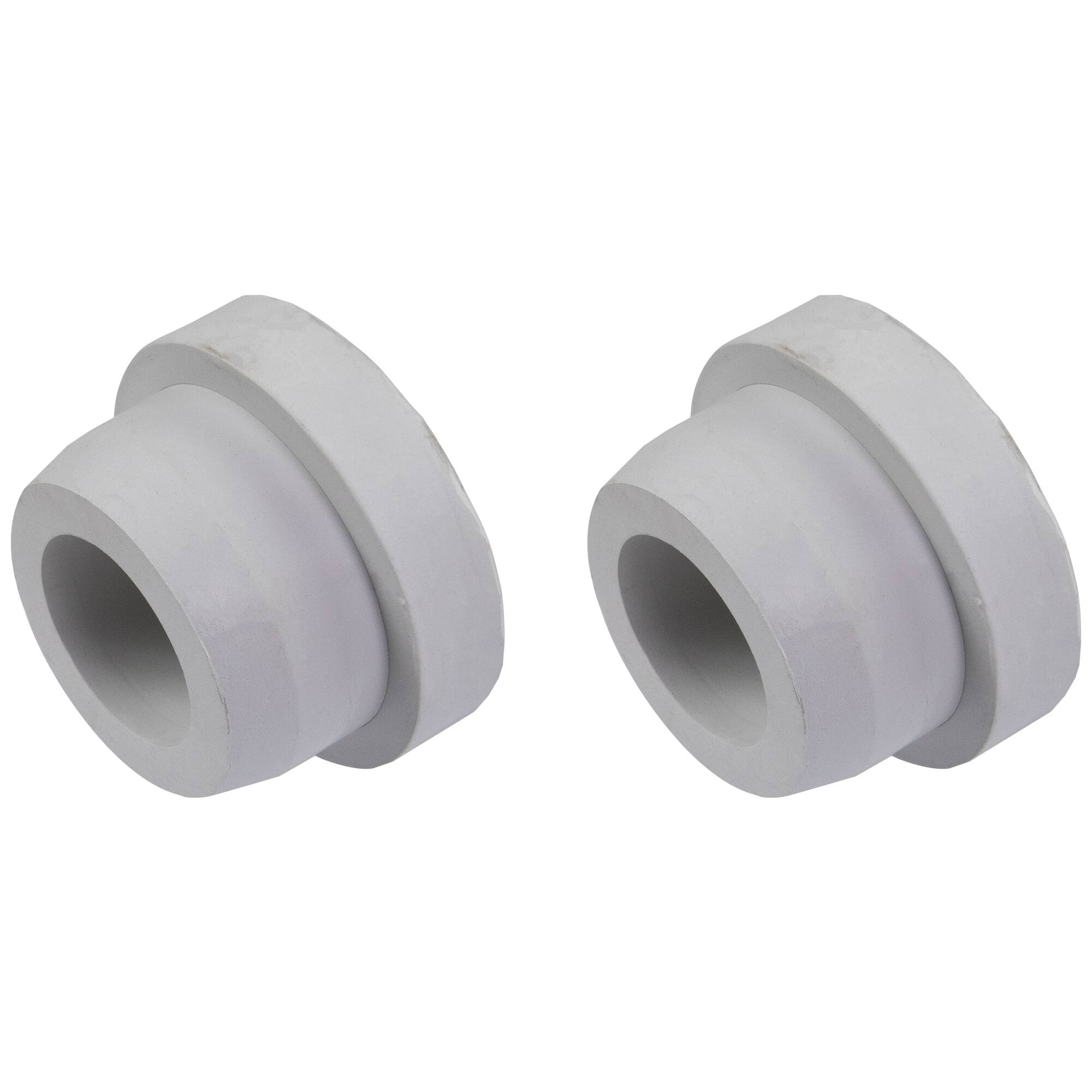 Alt View 2. Pool Central - Set of 2 White Swimming Pool Ladder Inside Bumper Plug Fittings for Handrails 2.25" - White.