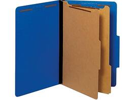 Pendaflex - Pressboard Classification Folder, 2-Dividers, 2 1/2" Expansion, Legal Size, Dark 10/Box - Blue