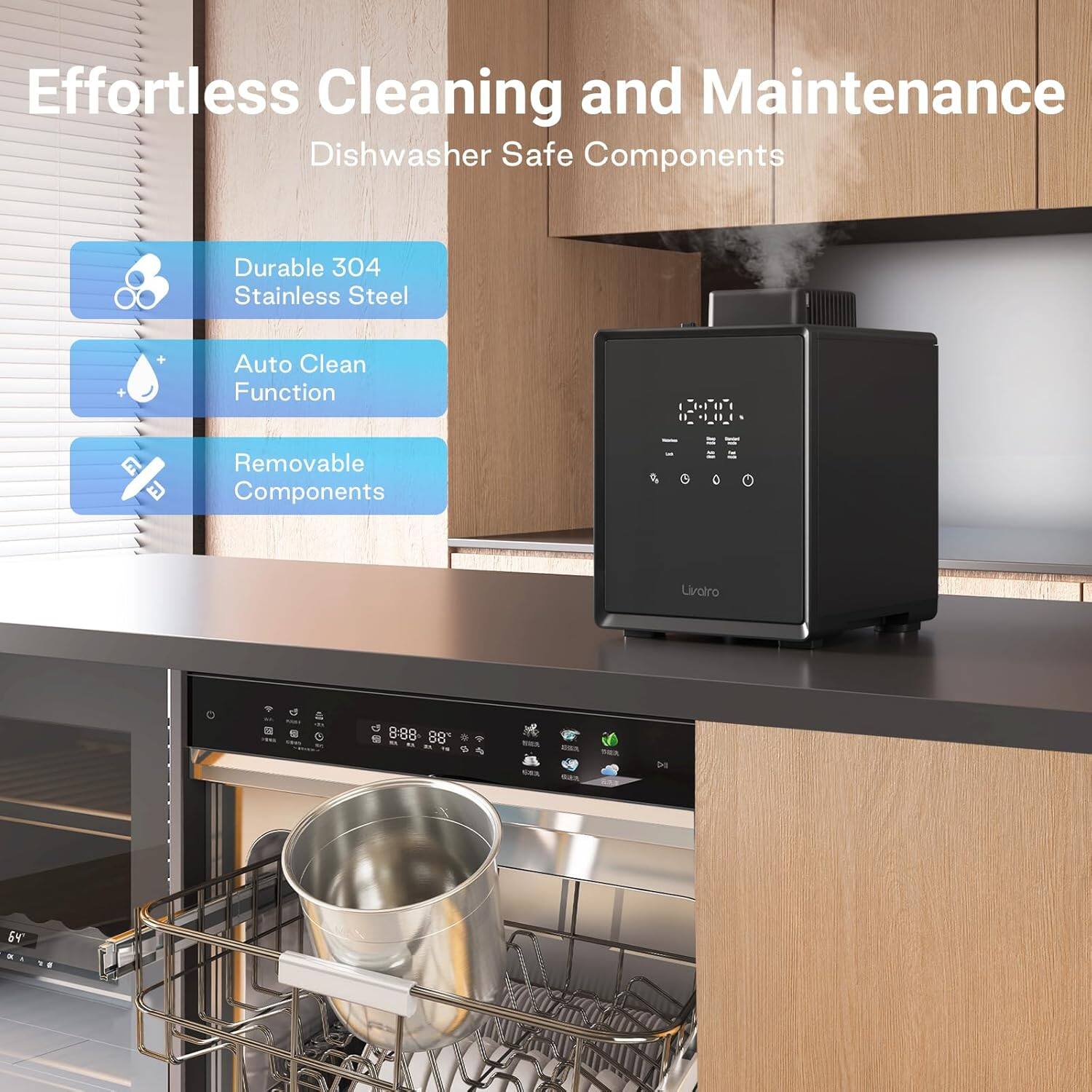 Effortless Cleaning and Maintenance
Dishwasher Safe Components
Durable 304 Stainless Steel
Auto Clean Function
Removable Components