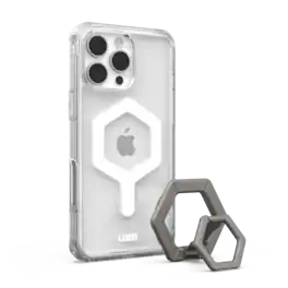 UAG - Bundle: Plyo Series MagSafe Case and Ring Stand for iPhone 16 Pro Max - Ice White/Titanium