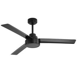LUCKY ONE - 52" Outdoor Ceiling Fan No Light Remote 3 ABS Blades DC Motor - Black