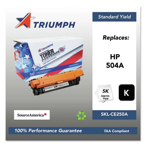 TRIUMPH Standard Yield BU TRIUMPH TONER  
Replaces: HP 504A  
Approx. Yield: 5K  
SourceAmerica SKL-CE250A  
100% Performance Guarantee  
TAA Compliant