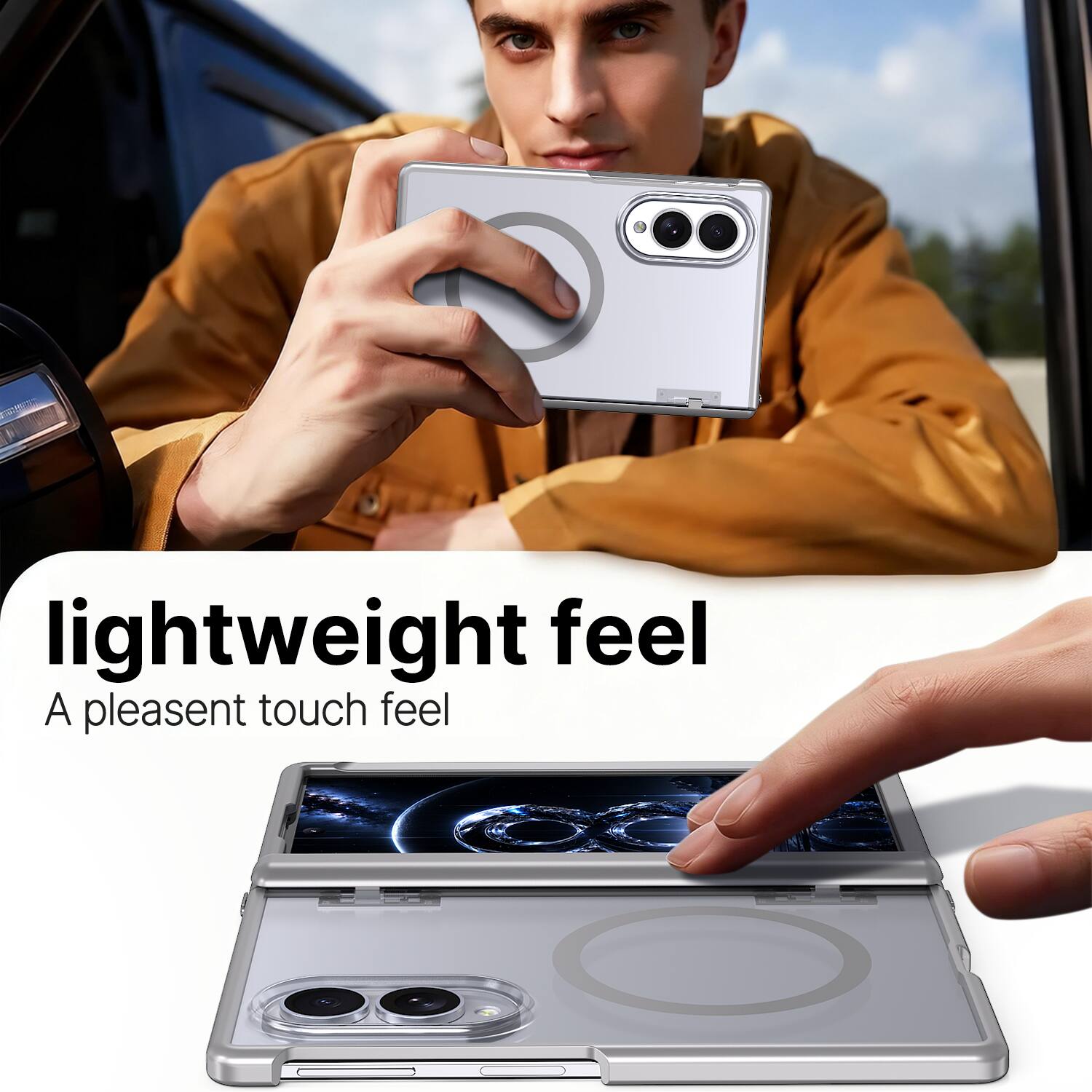 lightweight feel  
A pleasant touch feel