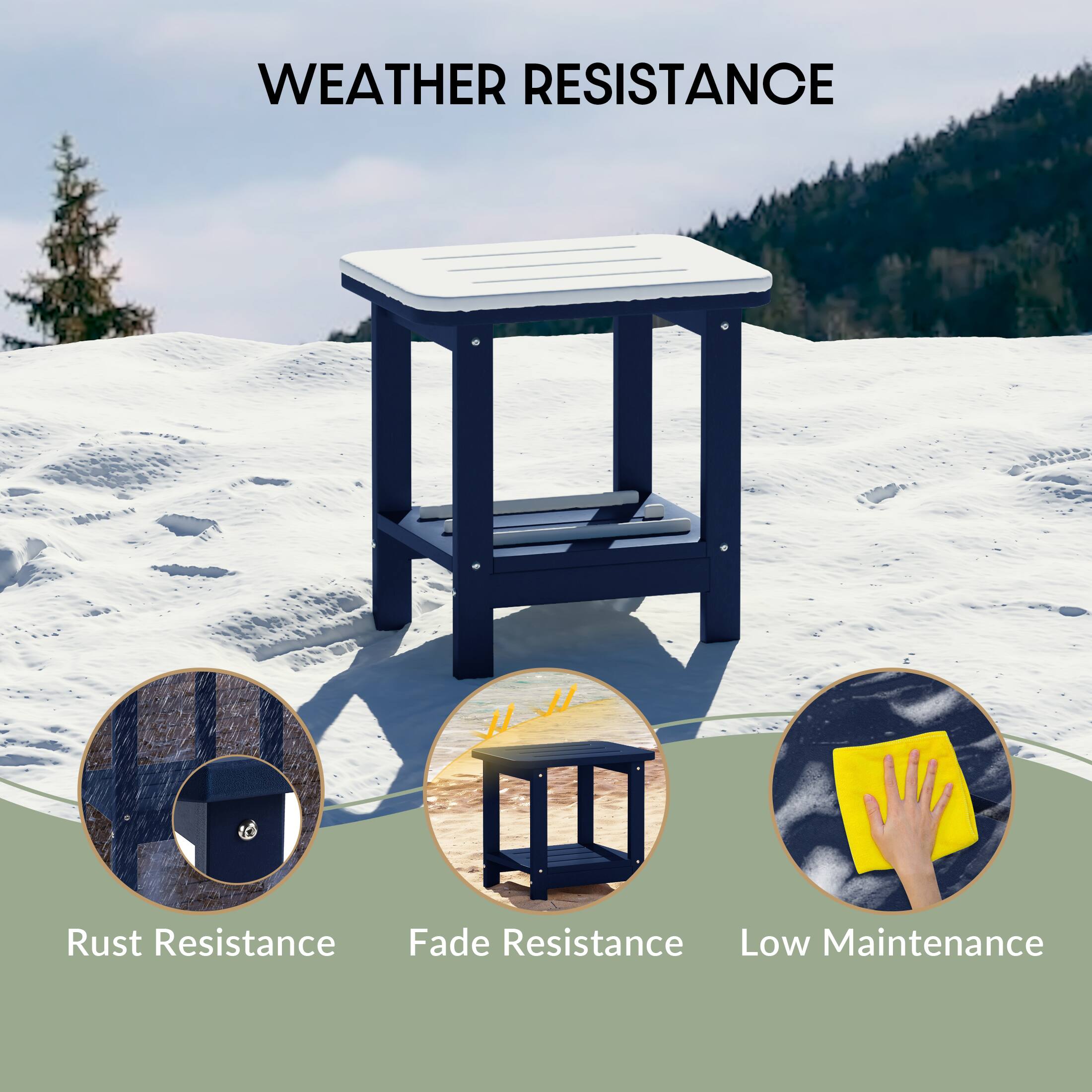 WEATHER RESISTANCE

- Rust Resistance
- Fade Resistance
- Low Maintenance
