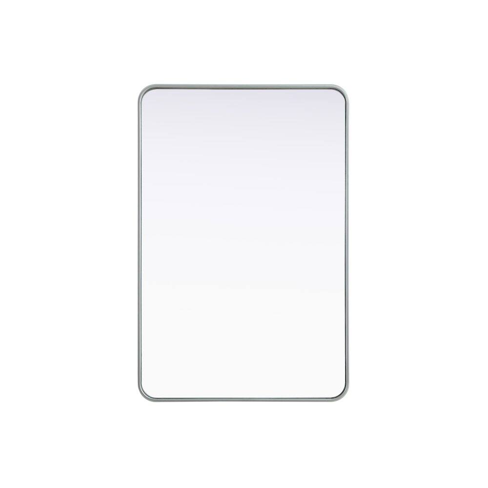 Alt View 8. Elegant Decor - Contour Metal Rectangle Mirror 28x42 in Silver - Silver.