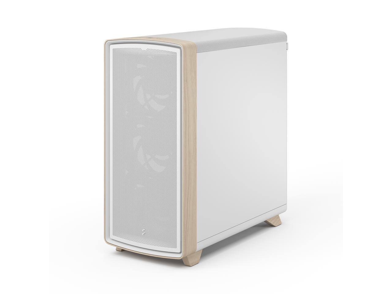 Alt View 10. Fractal Design - Fractal Design Summit Chalk White TG Light Oak PC Case - Tempered Glass, 3 Momentum 14 Fans, ATX/E-ATX/mATX/ITX Support - Chalk White.