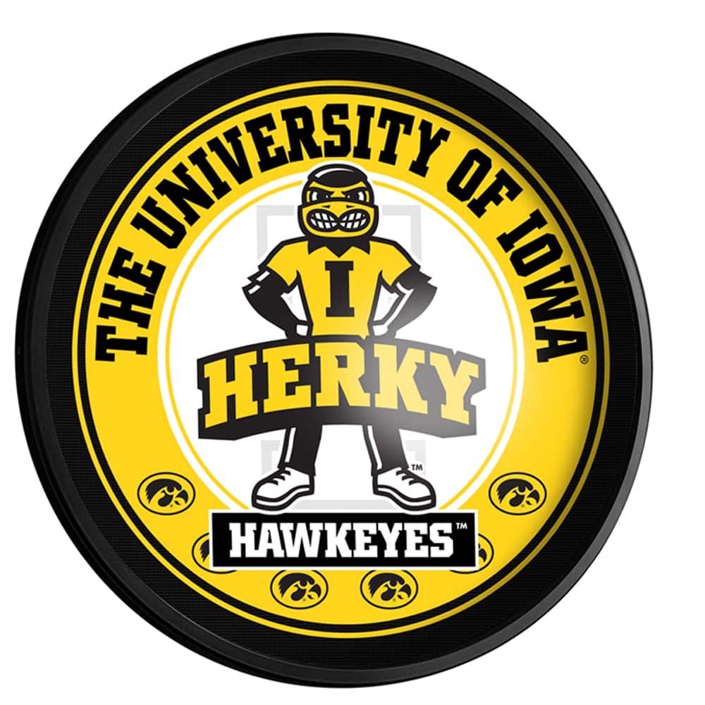 The Fan-Brand - Iowa Hawkeyes 18'' x 18'' Mascot Slimline Illuminated Wall Sign - Multicolor