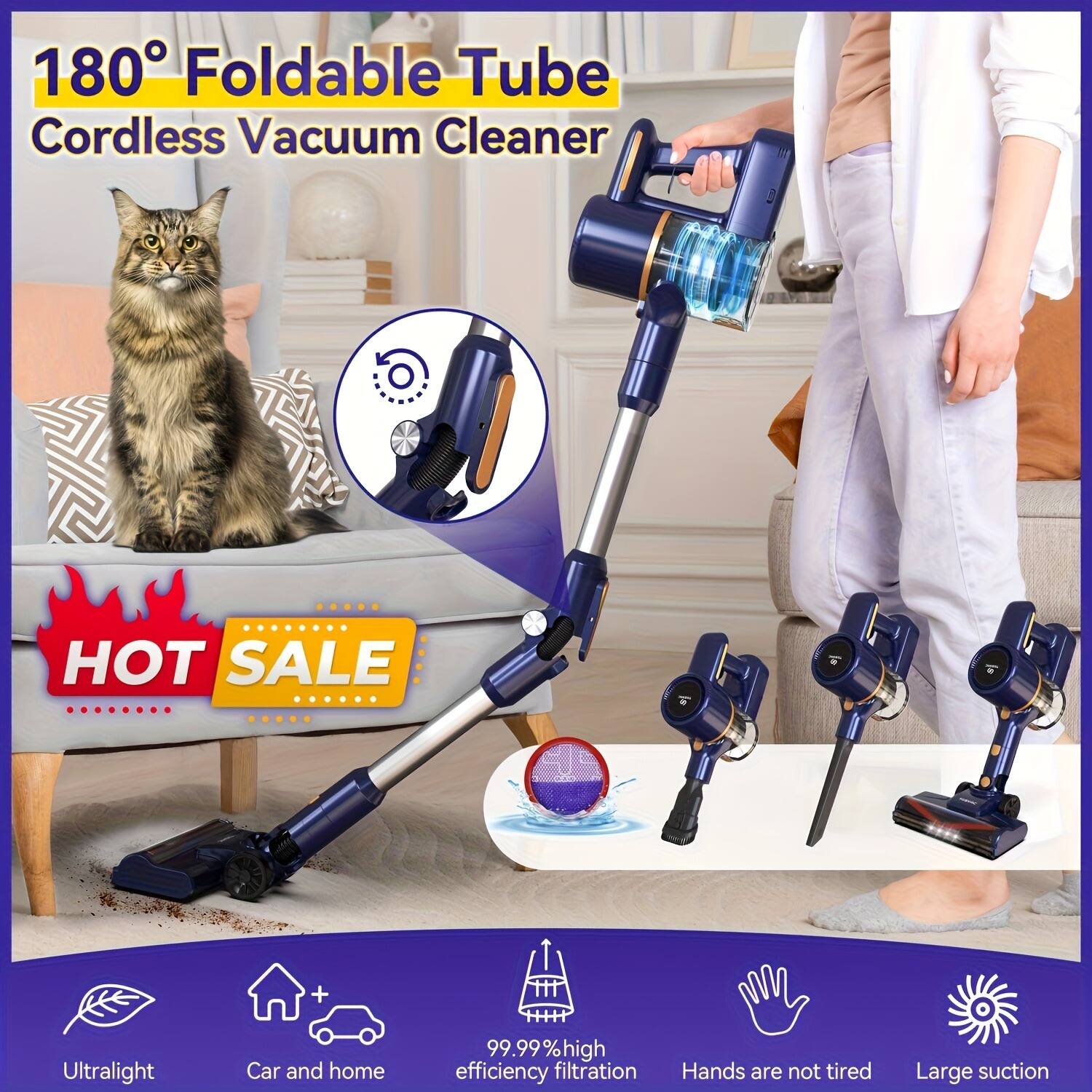 180° Foldable Tube Cordless Vacuum Cleaner

HOT SALE

- Ultralight
- Car and home
- 99.99% high efficiency filtration
- Hands are not tired
- Large suction