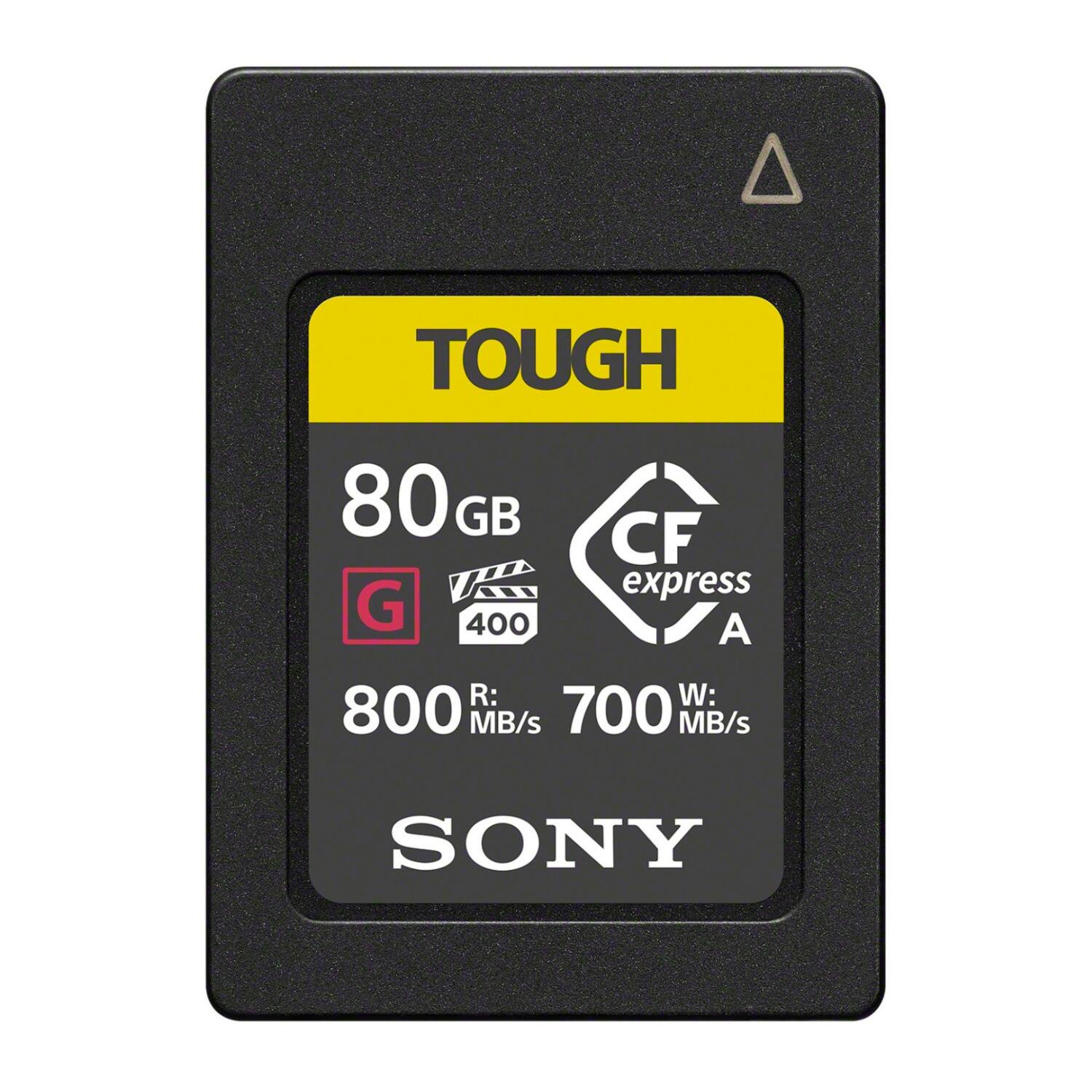 TOUGH  
80 GB  
CF express A  
G 400  
800 MB/s R:  
700 MB/s W:  
SONY