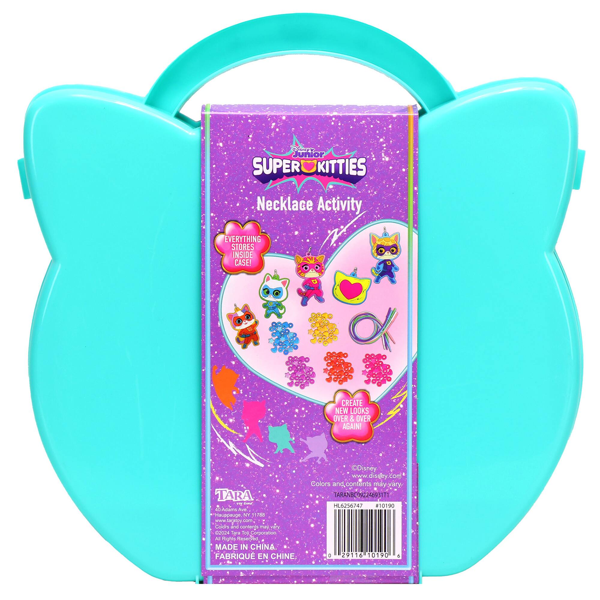 Junior SUPER KITTIES Necklace Activity EVERYTHING STORES INSIDE CASE! CREATE NEW LOOKS OVER & OVER AGAIN! TARA ... - Aans fue "Hauppauge NT 11788 -- tacetoy CUT Color ard conterjs CP RY CU024 Tara Top UEAN A Rights Reerec MADE IN CHINA FABRIQU EN CHINE Disney www discley Com Colors and contents ay vary TARANSCO9224893111 HL6256747 #10190 d 29116 10190