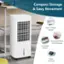 Compact Storage & Easy Movement Built-in Portable Handle 26.5" Convenient Remote Control Storage 4 Universal Wheels 360 10.5" 12" Water Tank Lock