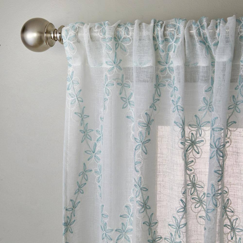 Angle. SKL Home - SKL Home By Saturday Knight Ltd Diamond Vine Window Curtain Panel - 52" x 84" White - White.