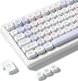 Womier - PBT Keycap Set, MOA Profile Dye-Sub Custom Keyboard Keycap for Cherry MX Switch US Layout Mechanical Keyboard - PInkpur-132 Keys