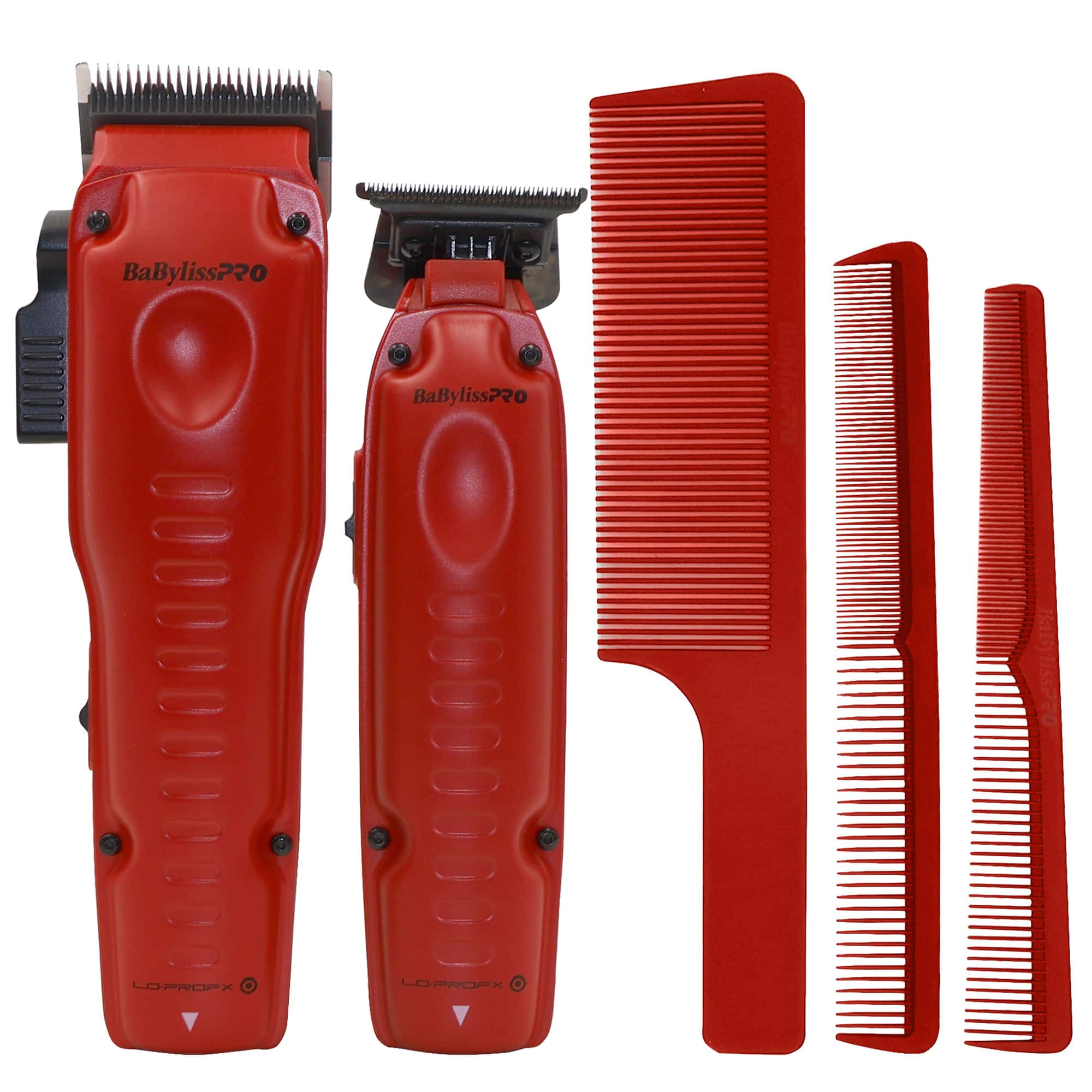 Babyliss - Pro FXONE LO-PROFX Hair Clipper, Trimmer FX129MRPK + Comb Set - Red