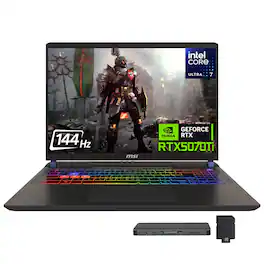 MSI - Upgraded - Vector 16" Gaming Laptop,Intel Core Ultra 7-255HX,GeForce RTX 5070Ti,32GB RAM,2TB SSD+1TB Dock Set,Win11 Pro - Gray