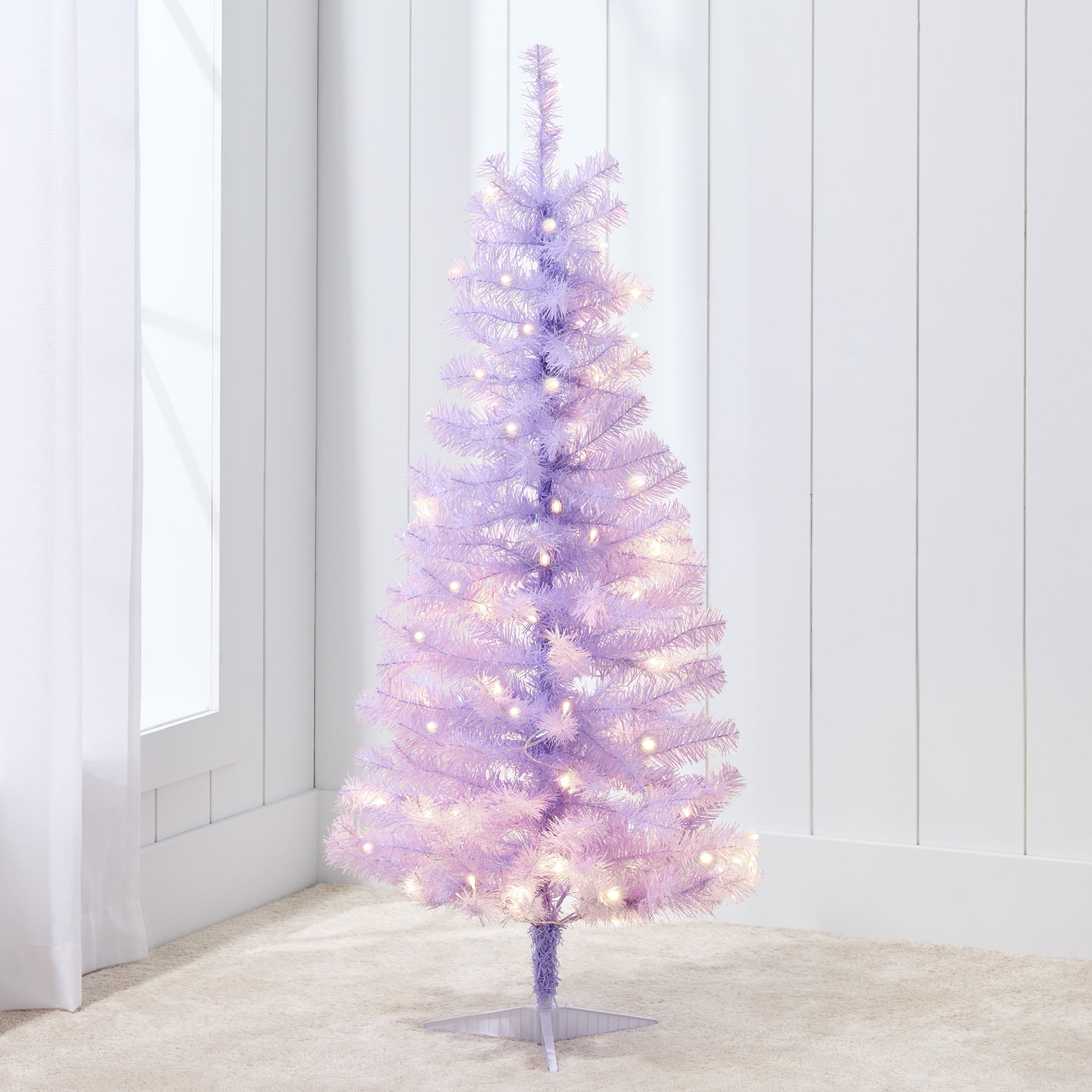 Best Choice Products - 4ft Pre-lit Colored Christmas Tree, Artificial Tree Holiday Decor w/ LED Lights - Lavender