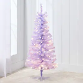 Best Choice Products - 4ft Pre-lit Colored Christmas Tree, Artificial Tree Holiday Decor w/ LED Lights - Lavender