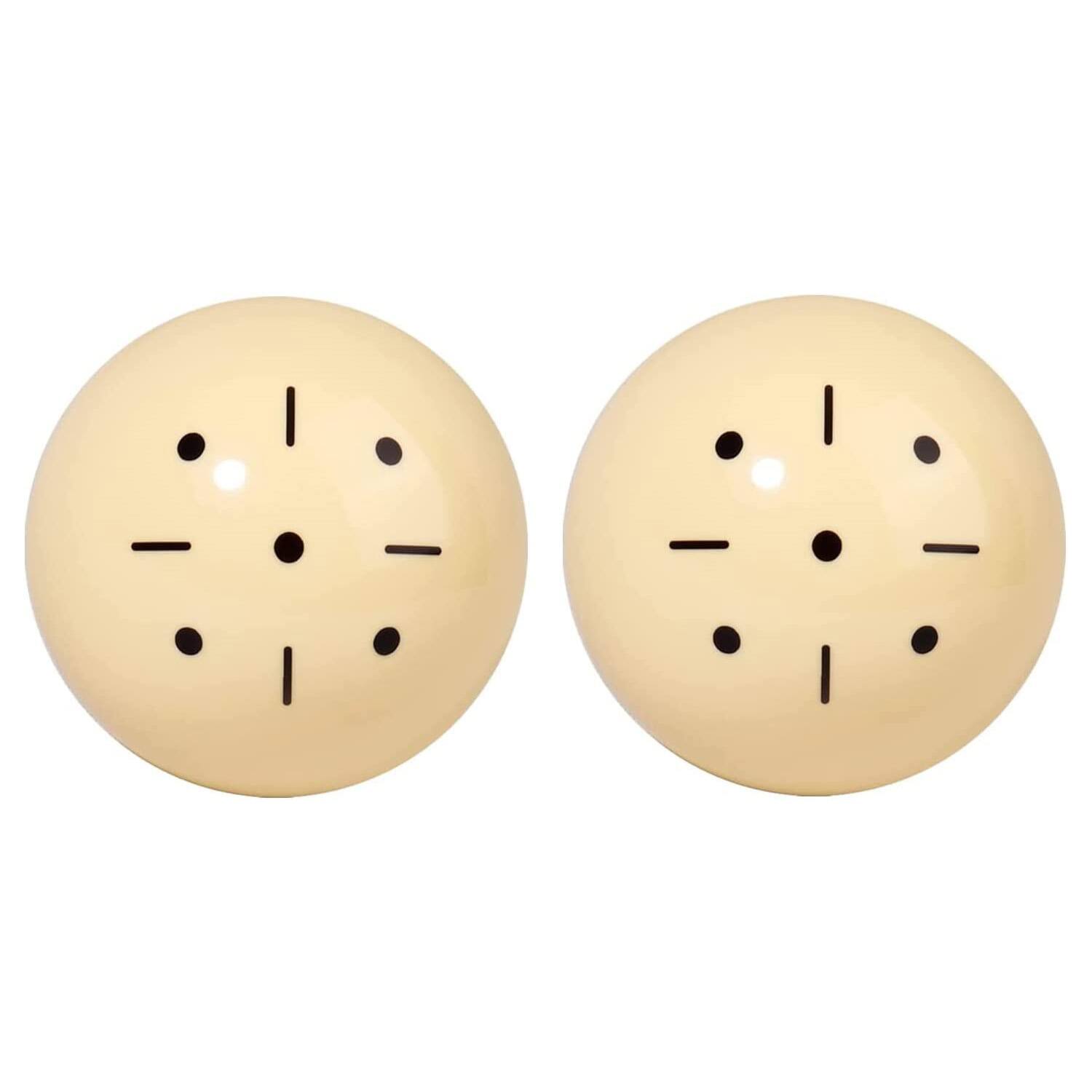 Front. GSE Games & Sports Expert - 2 1/4-Inch Black Dot Training Cue Ball, AAA-Grade PRO Cup Standard Pool Billiard Cue Ball -2 Pack - Black/Black.