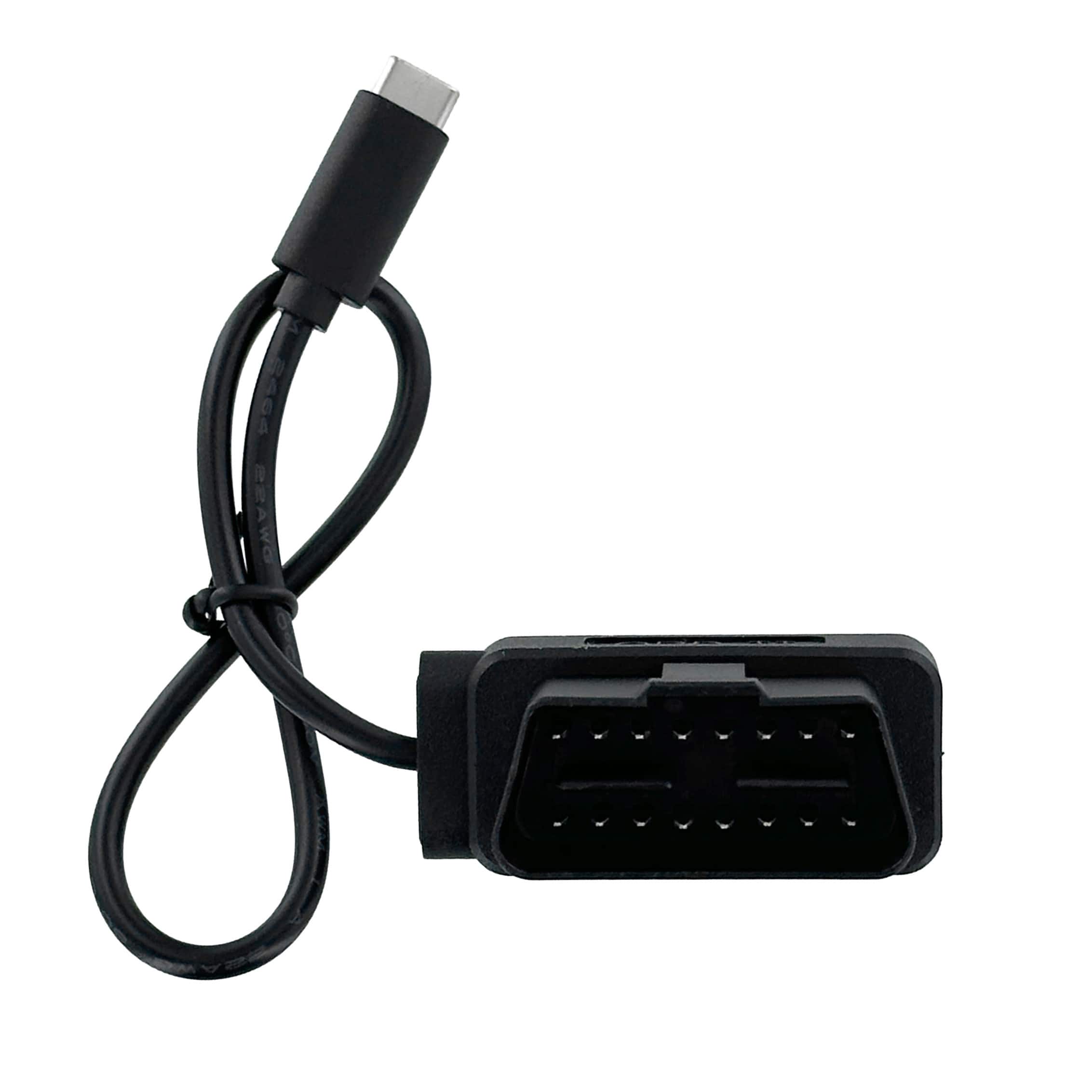 Momento - OBD8 USB-C to OBD-II Port Installation Adapter - Black - Front_Zoom