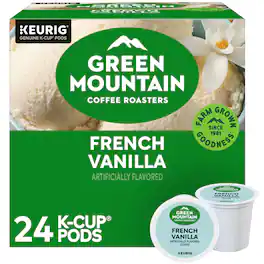 Green Mountain Coffee - French Vanilla Coffee, Keurig Single-Serve K-Cup pods, Light Roast, 24 Count