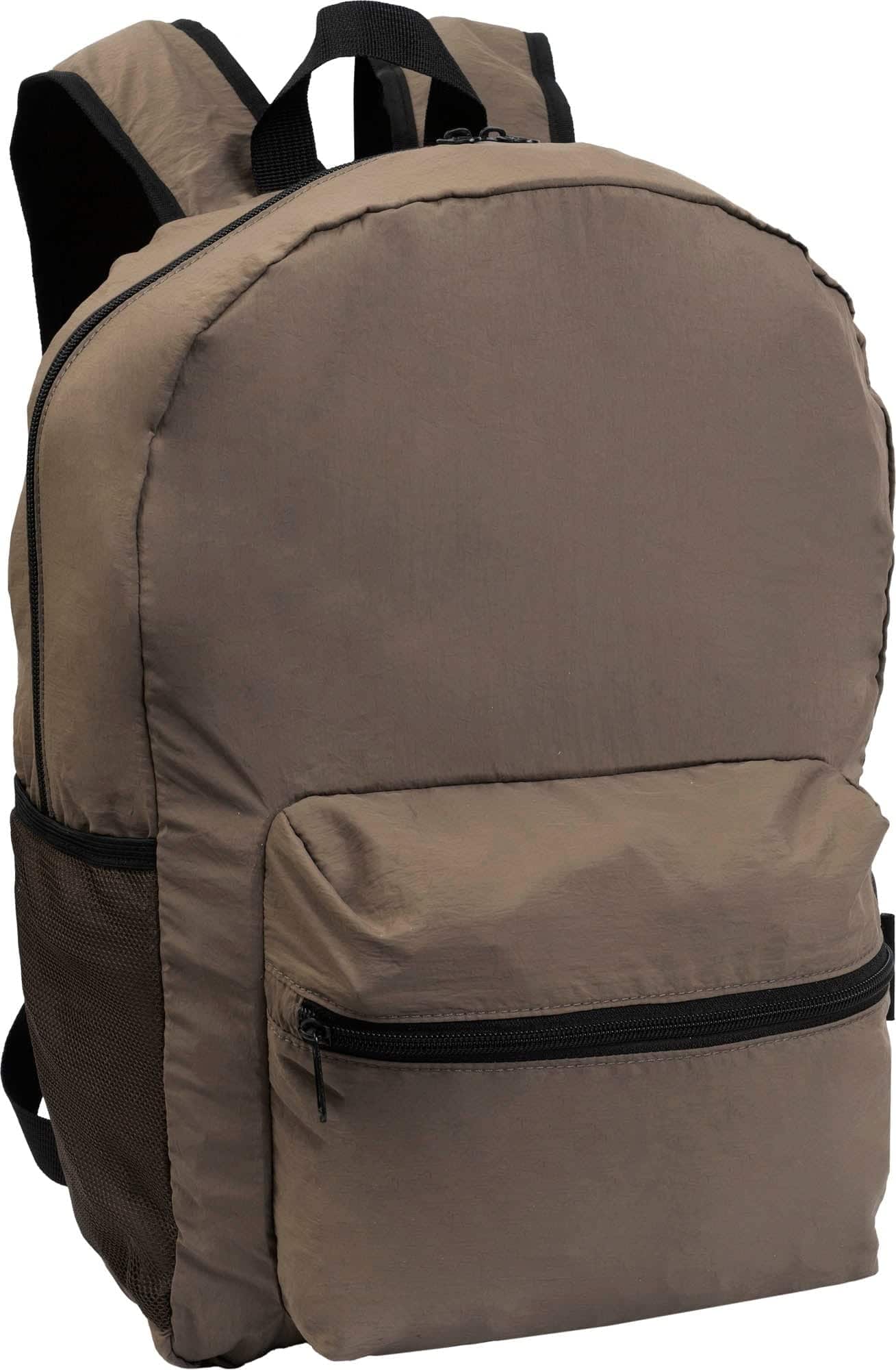 Boarding Pass - Recycled Nylon Foldable & Packable Pouch Backpack - Dark Taupe