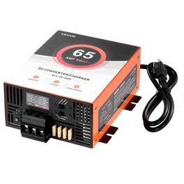 VEVOR - RV Power Converter, 65 Amp, 110V AC to 12V DC RV Converter Battery Charger, Multi Stage Smart Charging, 13V to 16.5V - Black;Orange