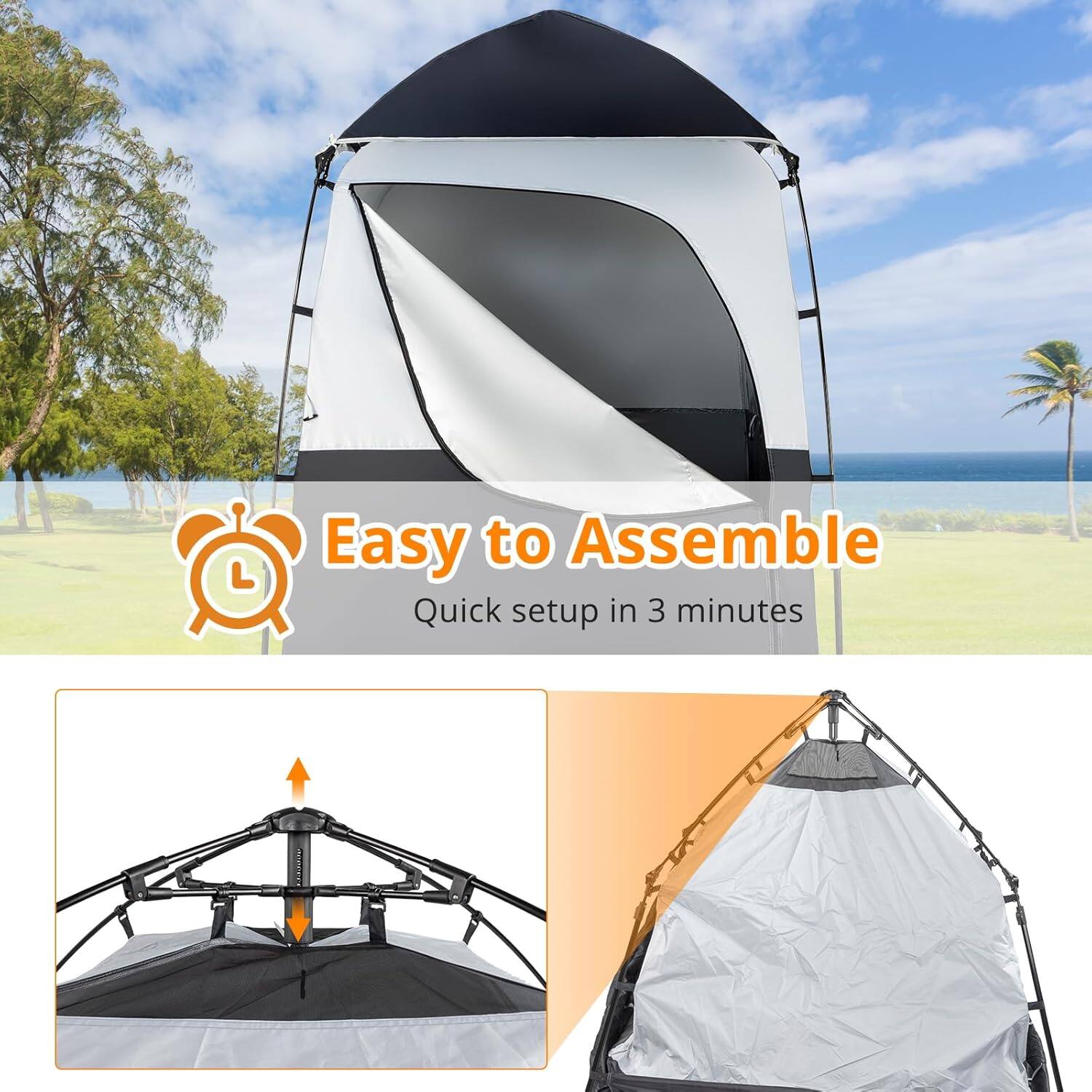 Easy to Assemble  
Quick setup in 3 minutes